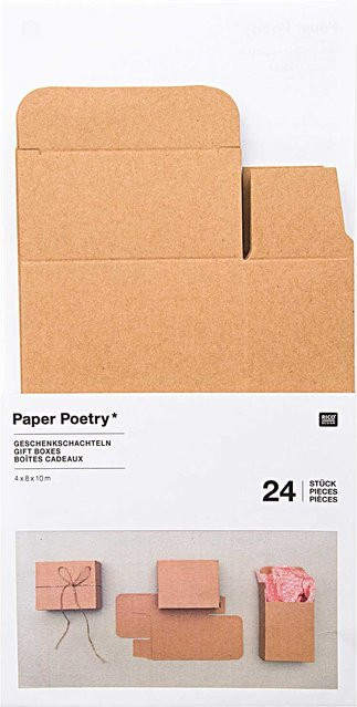 Rico Design Paper Poetry Adventskalender aus Papier, 24-teiliges Boxen Set in Braun und Beige - Bild 1