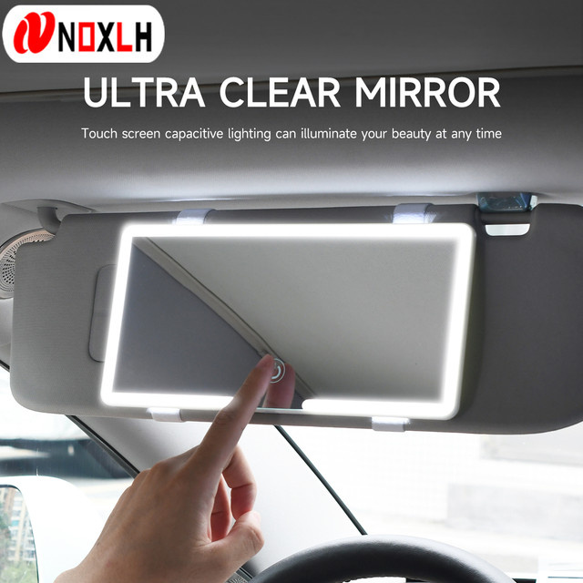 Ultra dünner LED-Kosmetikspiegel für das Auto mit Drei-Gang-Beleuchtung und HD-Spiegelung zur Sonnenblende - Bild 1