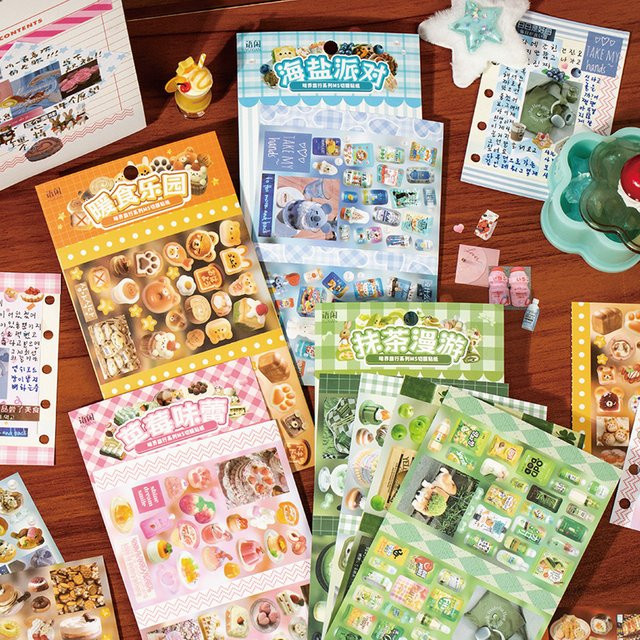 Mr. Paper Koreanische Kawaii Lebensmittel Aufkleber Set, 4 Beutel, Multicolour, Scrapbooking und DIY Dekoration - Bild 1