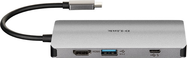 D-Link DUB-M810 8-in-1 USB-C Dockingstation mit HDMI und 4K UHD in Grau - Bild 1