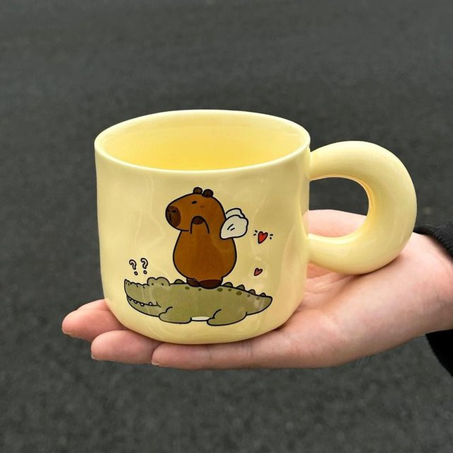 Yiran toy 1 Capybara Keramiktasse mit Deckel, 500 ml - Bild 1