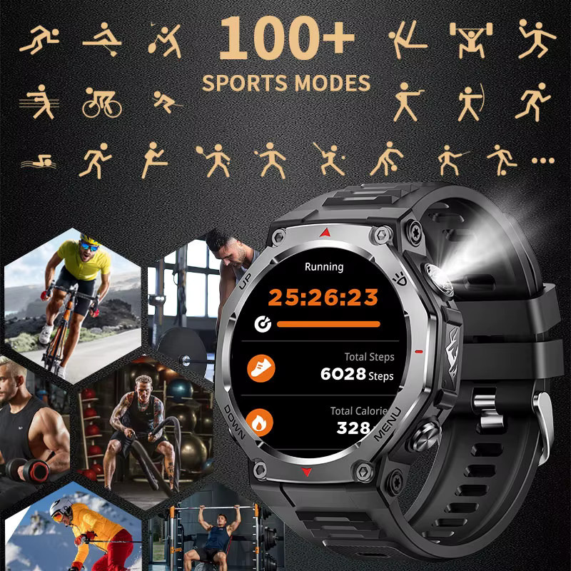 LIGE Smartwatch, Herren, Schwarz, Silikon, 5 ATM, Bluetooth - Bild 3