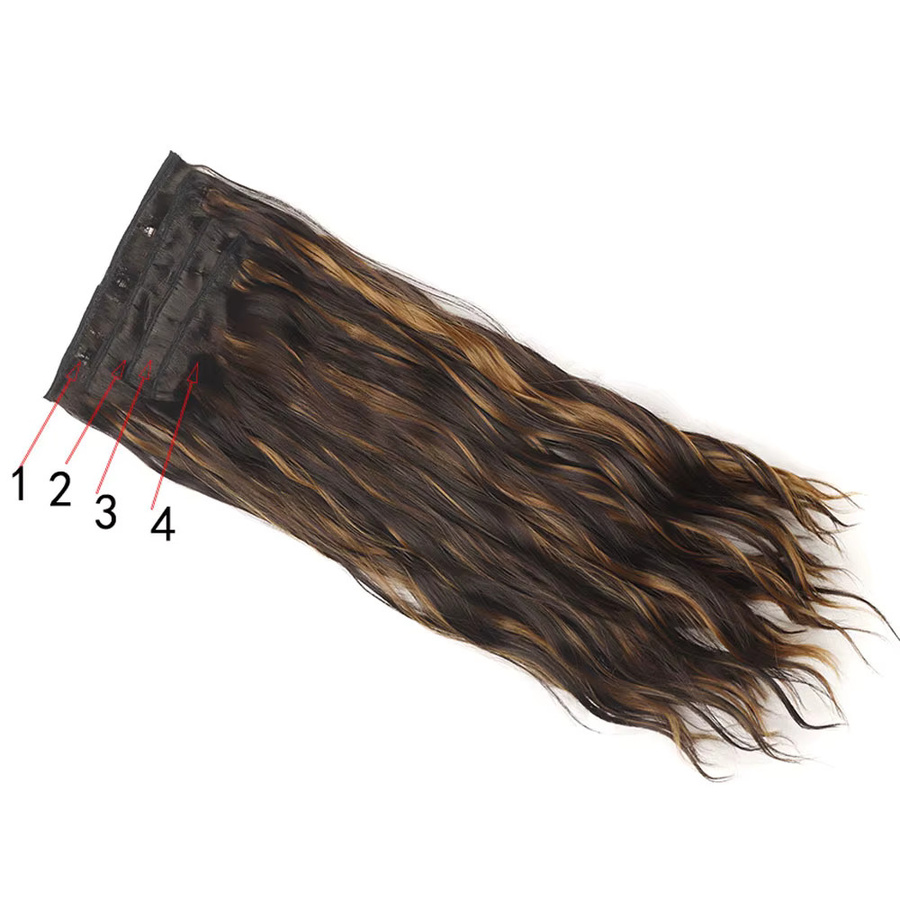 Jeedou Clip-in-Haarverlängerungen, 4 Stück, braun-blond, Damen - Bild 2