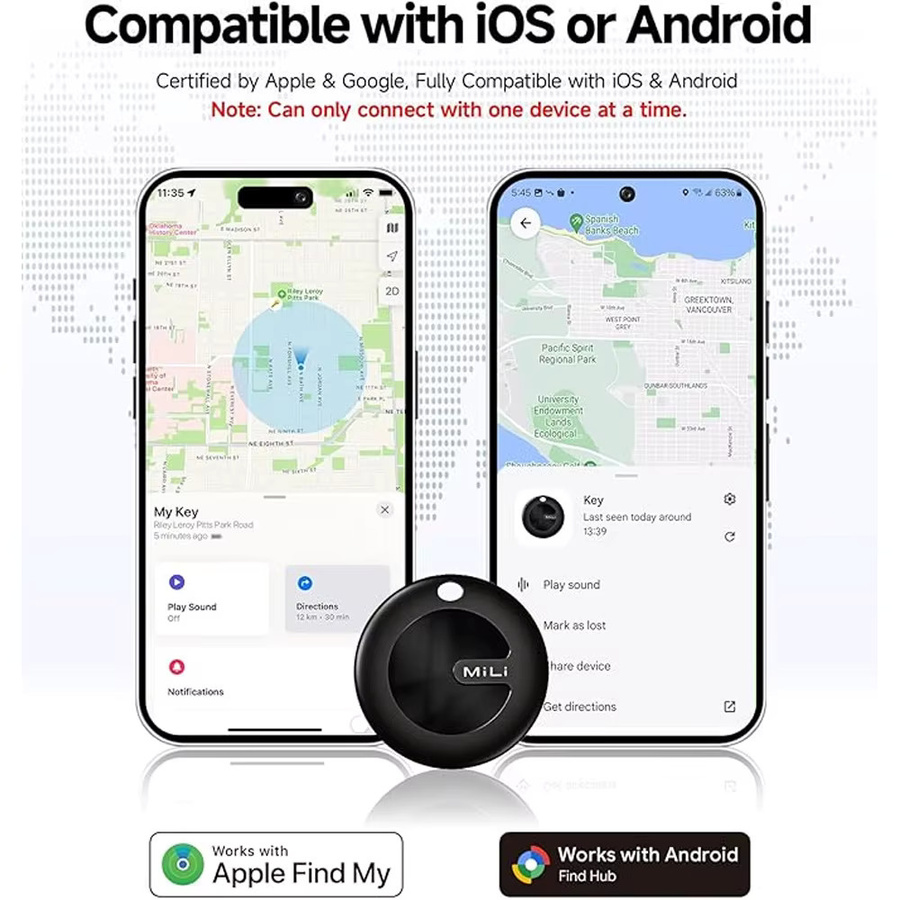 MiTag Duo Smart Tracker Bluetooth Bluetooth-Ortungsgerät in Weiß, kompatibel mit iOS und Google Find My Device App, IP67 wasserdicht - Bild 3
