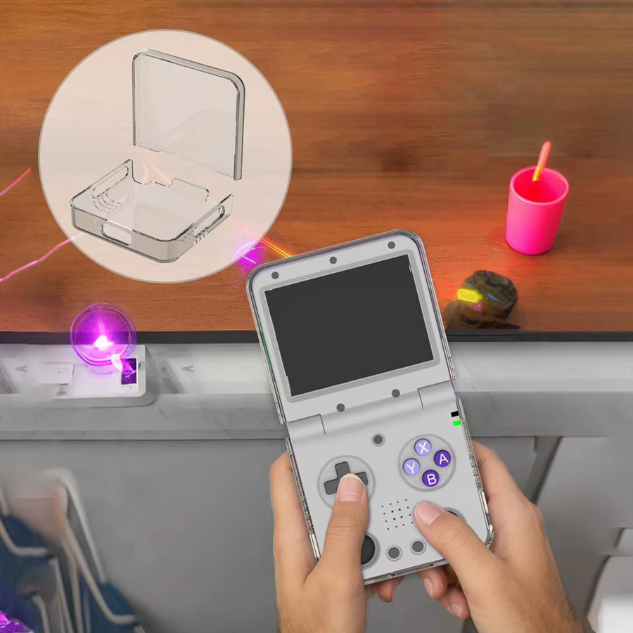 Stoßdämpfende Schutzhülle aus PC-Material für Miyoo Flip und Flip V2 in Grau oder Transparent - Bild 2
