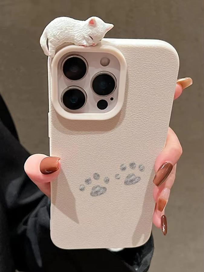 Weiche Silikonhülle mit Katzenpfoten-Design für dein iPhone in Grün, stoßfestes Softcase - Bild 4