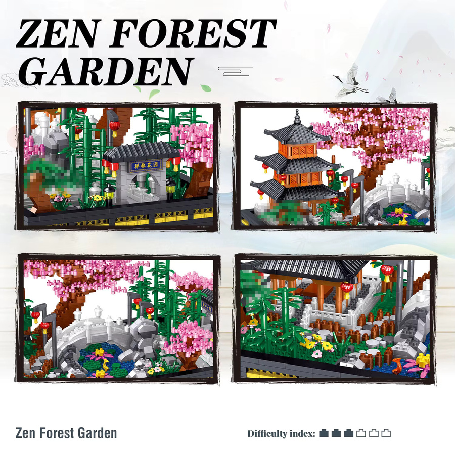 CONUSEA Zen Waldgarten Baustein-Set, 2805 Teile - Bild 3