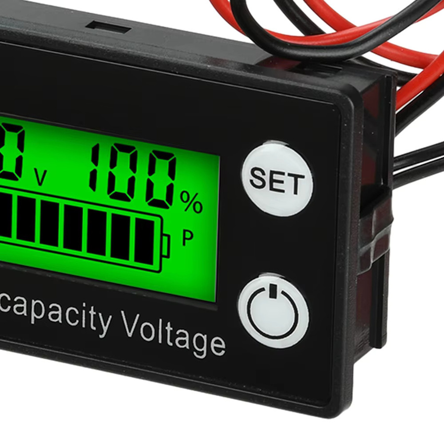 diymore 6133A DC8-100V Batteriemessgerät mit Alarm als Spannungsmesser und Lithium-Ionen-Batteriekapazitätsmonitor in Schwarz und Grün - Bild 5