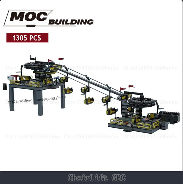 MOCBUILDING GBC Mmodule Chairlift MOC Baustein, DIY Montage, Technologie, Motor, Ziegel, Wissenschaftliches Pädagogisches Puzzle Spielzeug - Bild 1