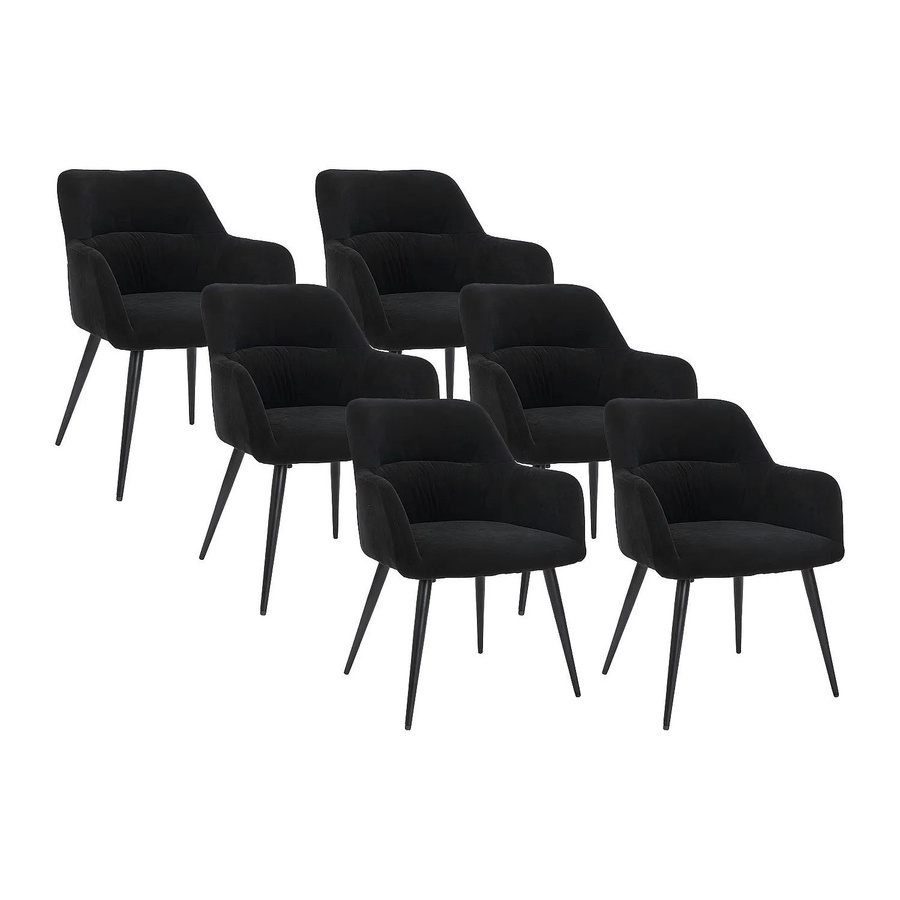 Vente-unique Stuhl Heka in Schwarz aus Stoff und Metall, Breite: 59,5 cm - Bild 2