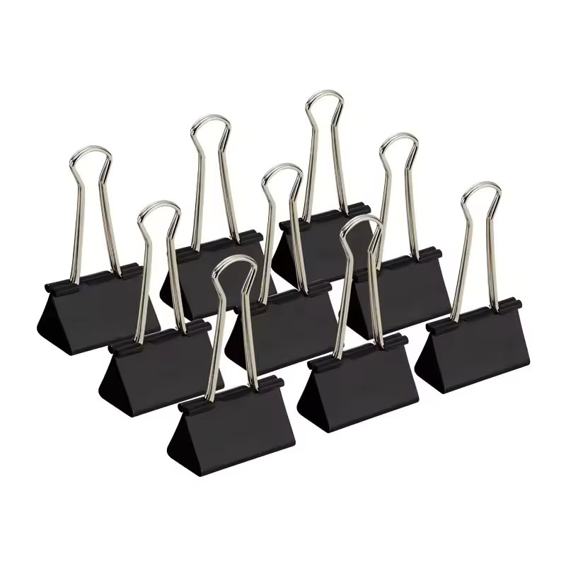 ZYF Metall-Binderklammern Set, 10 Stück Foldback Clips aus Metall, 32 mm, Schwarz und Bunt - Bild 2