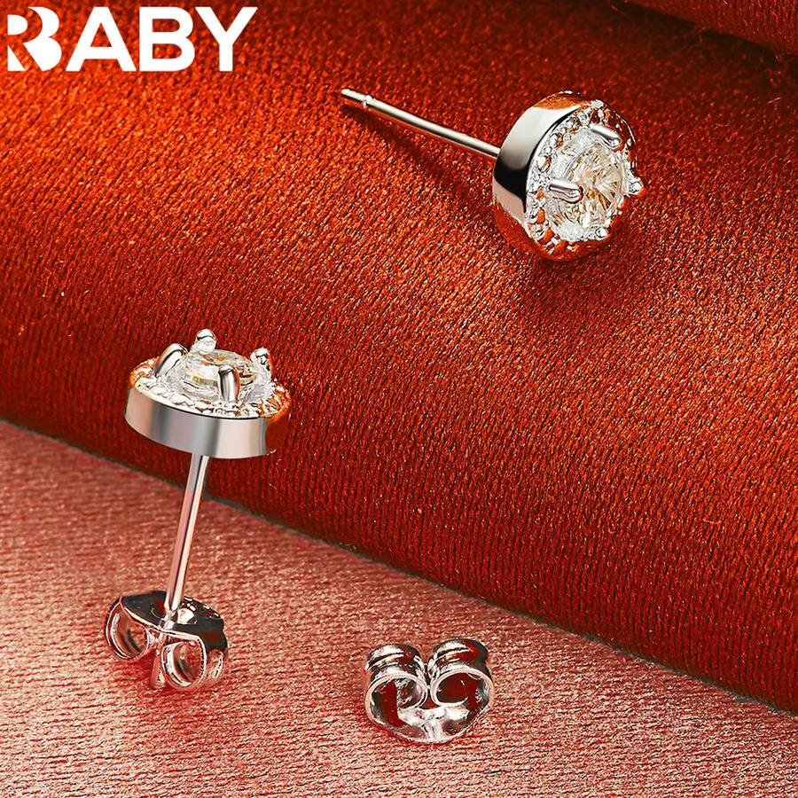 URBABY Ohrstecker 925 Silber, Zirkonia, Damen - Bild 2