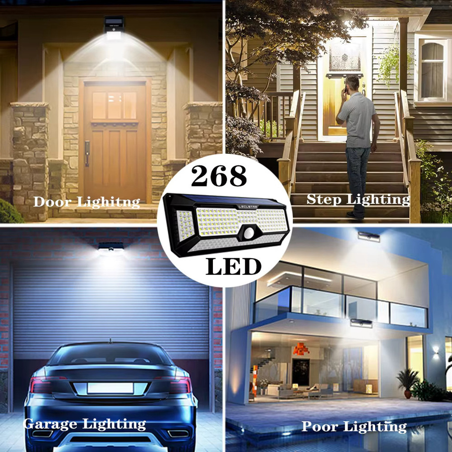 Leclstar Solar LED Außenleuchte mit Bewegungssensor und 4 Weitwinkel-Flutlicht, IP65 wasserdicht und drahtlos - Bild 6