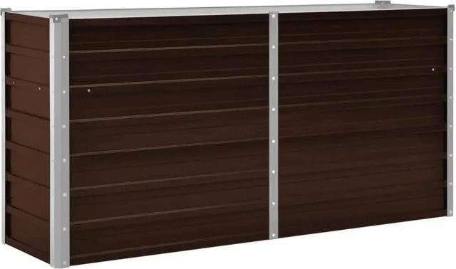 DELUKE Hochbeet OSKAR aus verzinktem Stahl in Braun, B/T/H: 160 x 40 x 77 cm - Bild 1