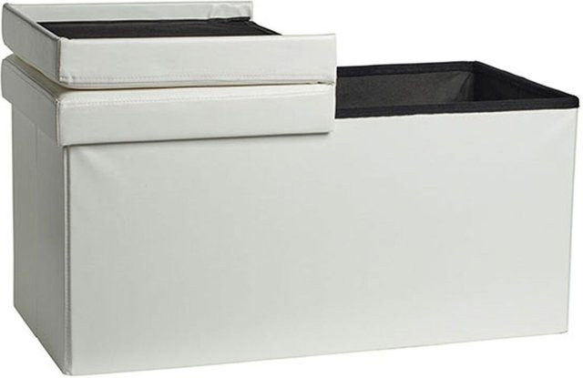 ECHTWERK FLEX Sitzbank in Weiß mit Kunstleder-Bezug, B/T/H: 76 x 38 x 38 cm - Bild 1
