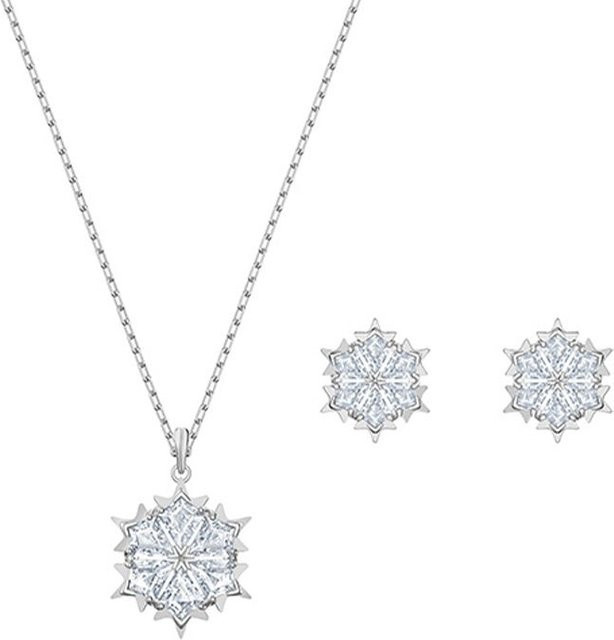 Swarovski Schmuck-Set Halskette und Ohrringe, Weiß, Kristall, Damen - Bild 1