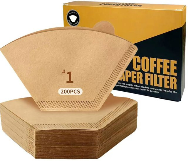 200 Stück Einweg-Kaffeefilter U-Form in Braun für Pour-Over Kaffee, geeignet für Zuhause und Kaffeehäuser - Bild 1