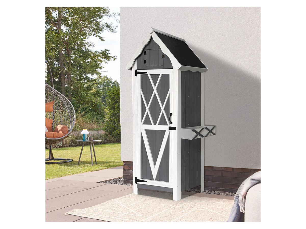 Home Deluxe Gartenschrank YANA aus Holz in Grau, XL, B/T/H: 179 x 77 x 54 cm - Bild 2