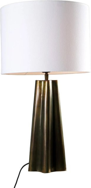 PR Home Aira Tischleuchte in Gold und Weiß mit Stoffschirm und E27 Fassung - Bild 1