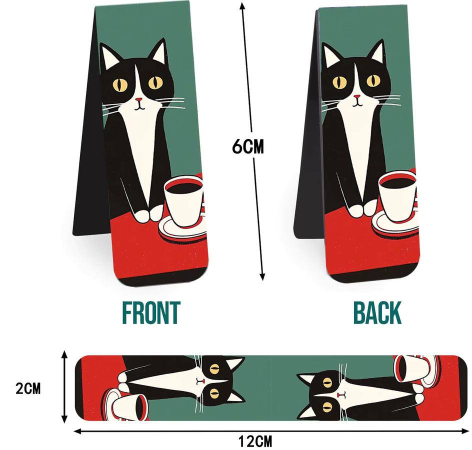 PickJoy Magnetische Katzen Lesezeichen Set aus Kunststoff, 5 Stück, Multicolour - Bild 4