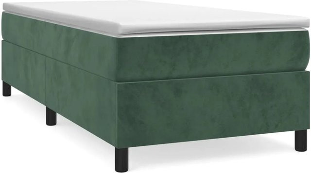vidaXL Boxspringbett aus Samt in Dunkelgrün B/T/H: 100 x 200 x 100 cm - Bild 1