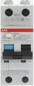 ABB FI/LS-Schalter RCBO DS201A-B6/0,03 6A weiß - Bild 1
