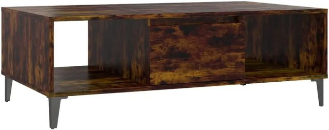 vidaXL Couchtisch in Räuchereiche, moderner Couchtisch aus Holzwerkstoff und Metall, B/T/H: 103,5 x 60 x 35 cm - Bild 1