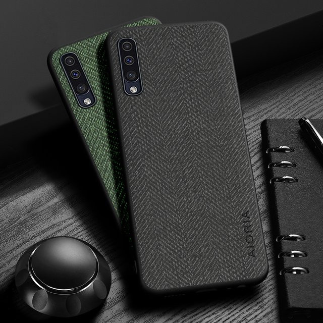 Lederholzmaserung Schutzhülle für Samsung Galaxy A50, A50S, A30S und A70 in Blau - Bild 1