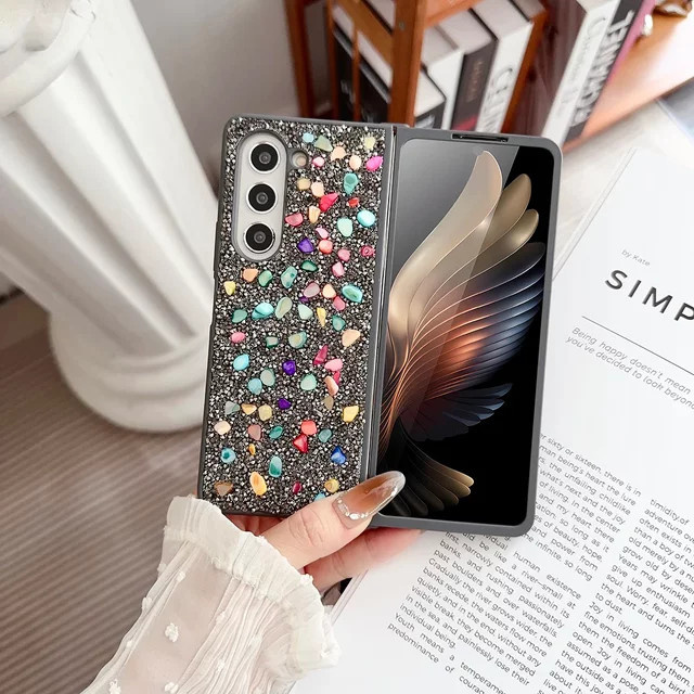 Sparkling Diamond Brilliant Handyhülle für Samsung Galaxy Z Fold 7 6 5 4 3 in Schwarz mit Soft Edge TPU Schutzhülle - Bild 1