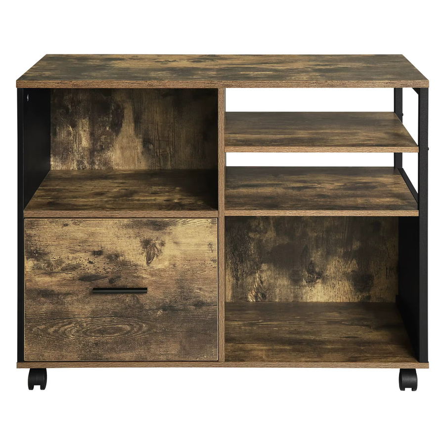 WOLTU Beweglicher Aktenschrank in Braun mit Rollen und Schubladen für dein Home-Office - Bild 2