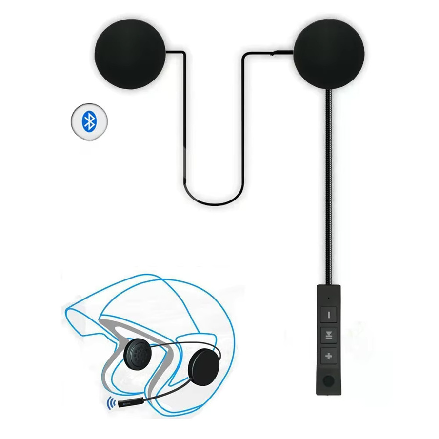 Bluetooth Motorrad Helm Headset BT5.0 Drahtlose Freisprecheinrichtung in Schwarz - Bild 1