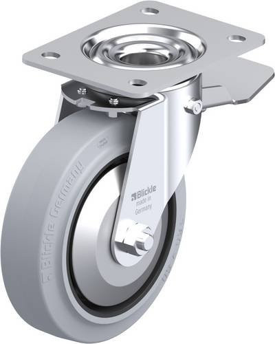 Blickle Lenkrolle LE-POEV 160KA-ST-SG-FA mit Feststeller in Grau und Schwarz, Rad-Durchmesser: 160 mm, Tragfähigkeit: 300 kg - Bild 1
