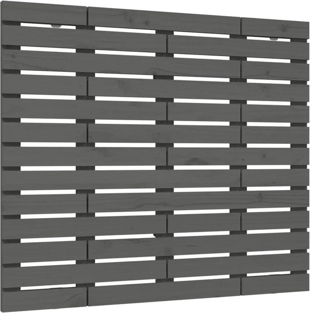 vidaXL Wand-Kopfteil aus massivem Kiefernholz in Grau mit rustikaler Optik, B: 126 cm, H: 91,5 cm, T: 3 cm - Bild 1