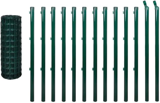 vidaXL Maschendrahtzaun Eurozaun aus Stahl, PVC-beschichtet, Grün, Höhe: 1 m, Länge: 25 m - Bild 1