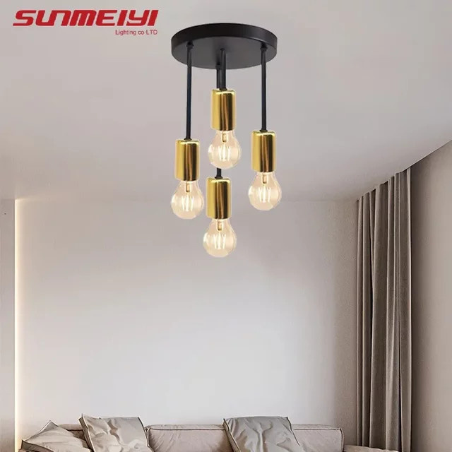 TRAZOS Moderne LED-Deckenleuchte in Schwarz mit Filament-Glaskugel und E27-Fassung - Bild 1