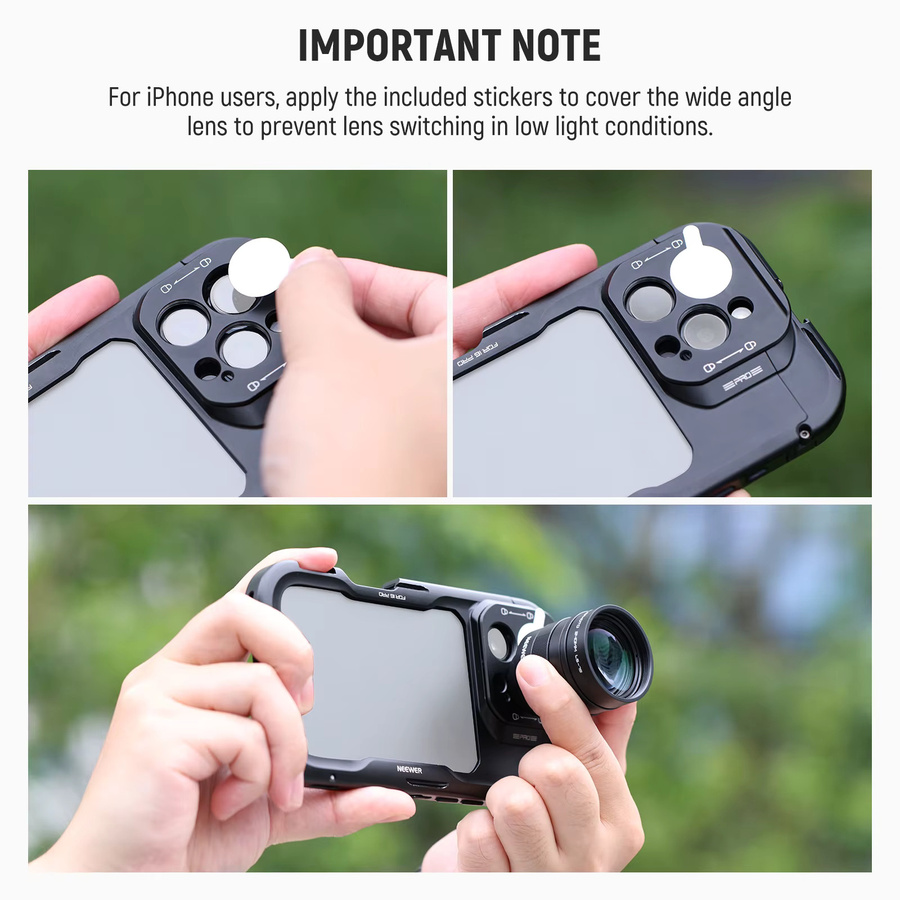NEEWER Makroobjektiv-Set mit 2x Konverter und 200 mm sowie 300 mm Teleobjektiv in Schwarz für iPhone, Android, Samsung und Xiaomi - Bild 2