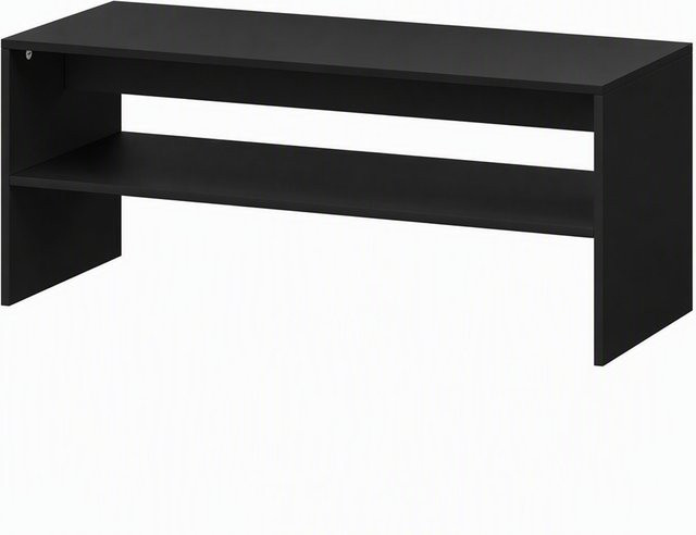 HOMCOM Moderner 2-stufiger Couchtisch mit offener Ablage in Schwarz, B/T/H: 100 x 40 x 41,5 cm - Bild 1
