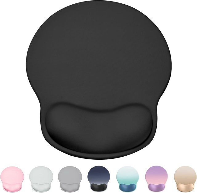 Ergonomisches YSAGi Mauspad mit Gel-Handgelenkstütze und rutschfester Basis in Gold oder Schwarz - Bild 1