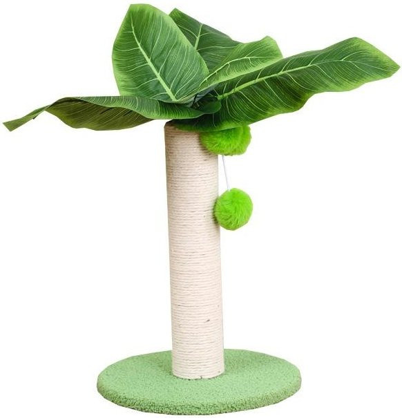 BOOTEELY Katzenkratzsäule in Kokosnuss-Baumform, grün, B/T/H: 25 x 25 x 32 cm - Bild 1