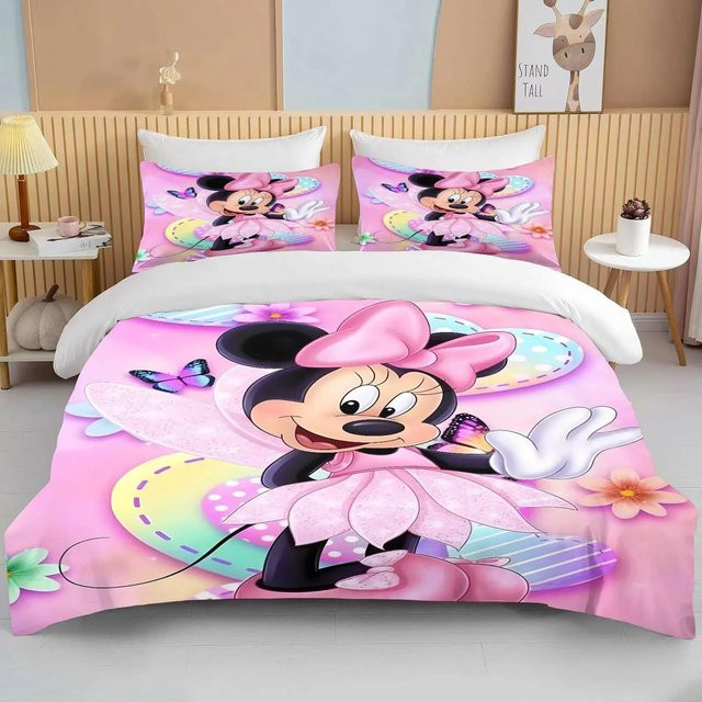 Yiran Home Minnie Maus Bettwäsche Set Pink, 2-teilig, Bettbezug und Kissenbezug aus Polyester, B/H: 200 x 220 cm - Bild 1