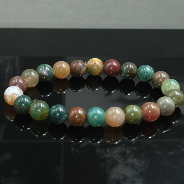 Armband aus Naturstein, Epidot-Zoisit, Quarz, Lava, Tigerauge, Bunt, Unisex - Bild 1