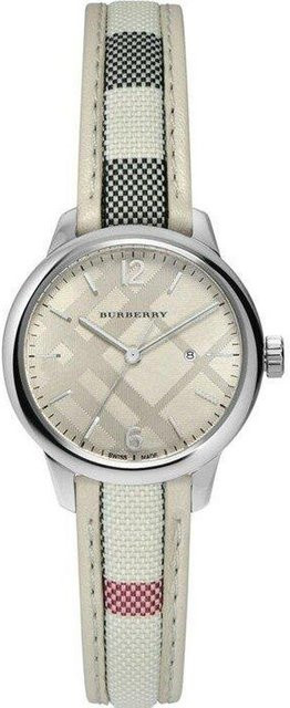 Burberry Damenuhr, Quarz, Edelstahl, 32 mm, Leder, Creme - Bild 1