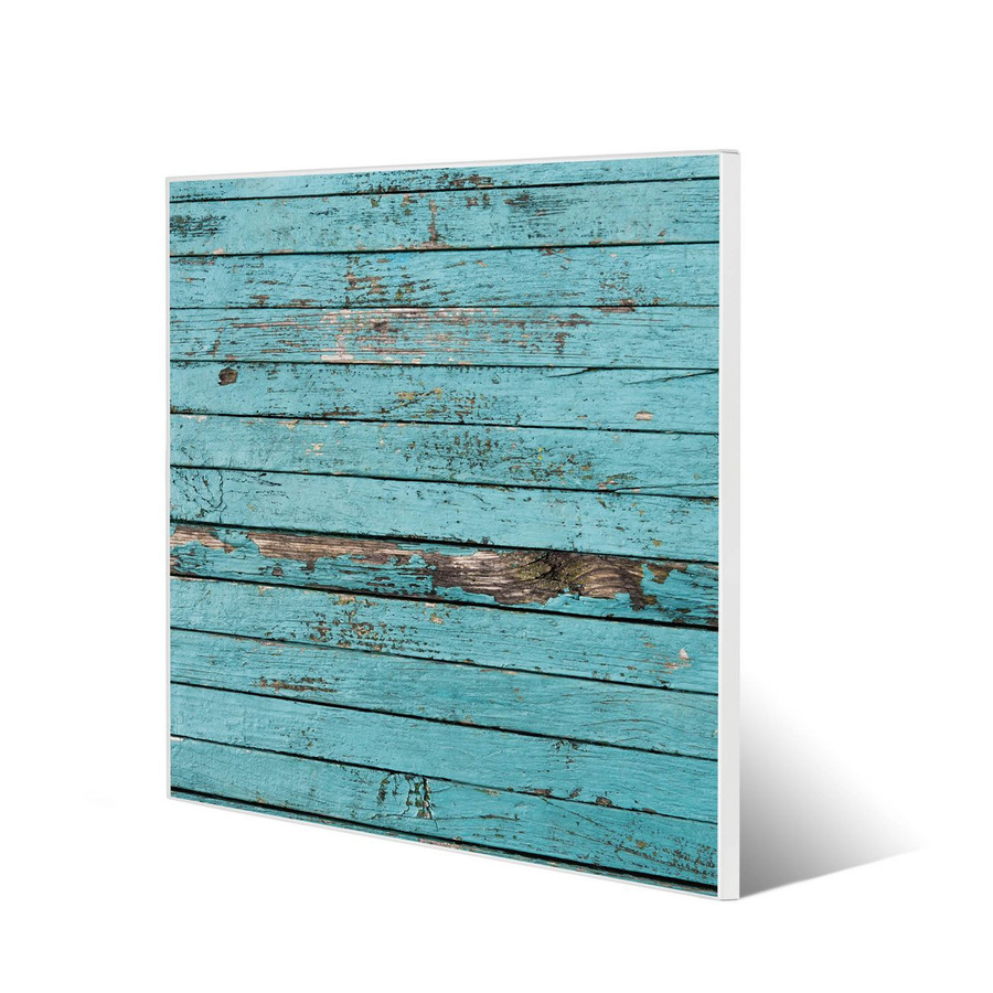 Banjado Magnettafel aus Stahl mit Motiv Blaue Holzlatten, Farbe Weiß, B/H: 50 x 50 cm - Bild 1