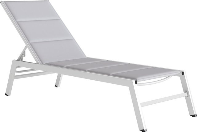 Outsunny Sonnenliege Hellgrau mit verstellbarer Rückenlehne und Aluminiumrahmen - Bild 1