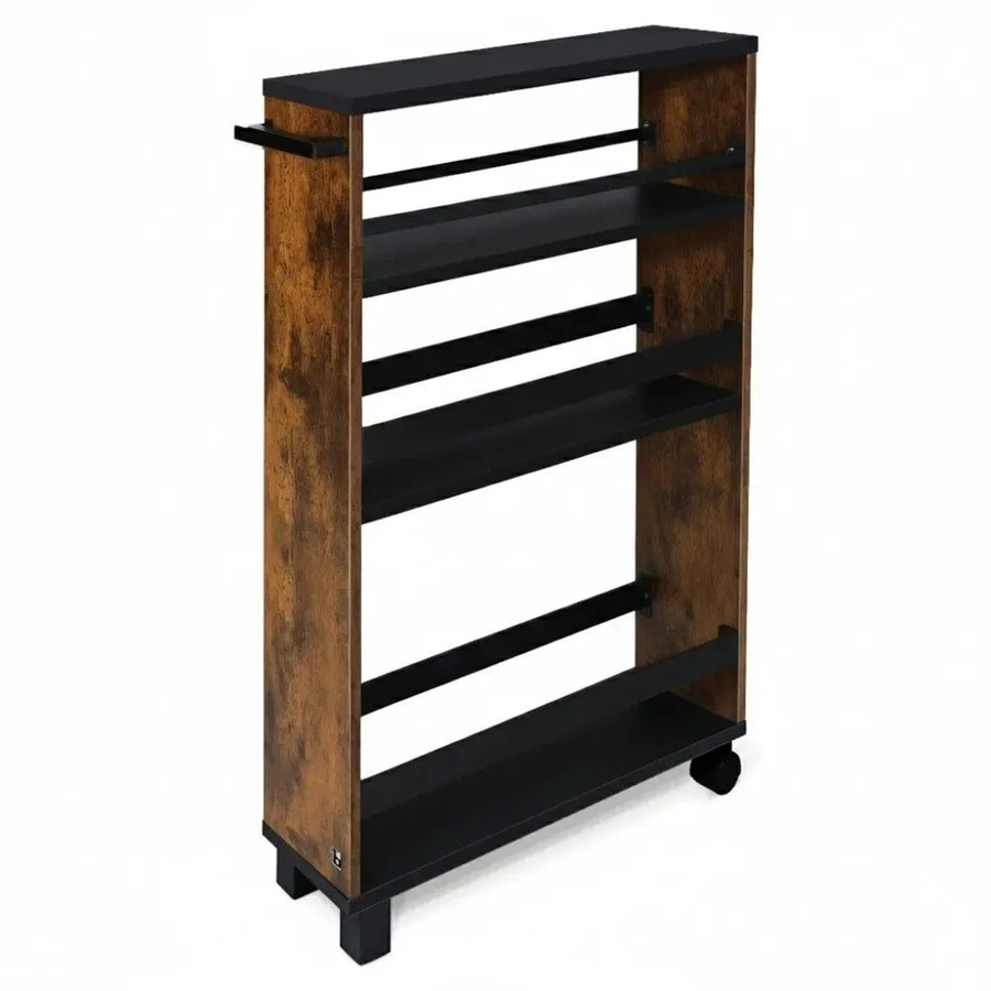 Bomoe Nischenregal Hylla aus Holz in Schwarz, Breite: 15 cm, Höhe: 79 cm, Tiefe: 50 cm - Bild 2