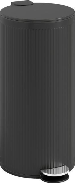 HOMCOM Mülleimer 30 L Treteimer aus Metall mit Softclose-Deckel und abnehmbarem Inneneimer, Schwarz, B: 36 cm, T: 30 cm, H: 60,5 cm - Bild 1