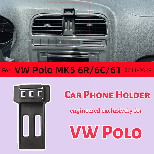 Magnetische MagSafe Handyhalterung mit kabellosem Laden für Volkswagen VW Polo MK5 6R 6C (2011–2018), Schwarz - Bild 1
