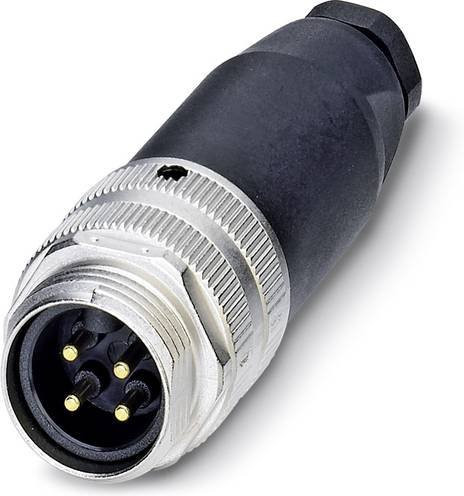 Phoenix Contact 1521326 Sensor-Aktor-Steckverbinder 7/8 Stecker gerade unkonfektioniert, 4-polig, schwarz, Metall - Bild 1