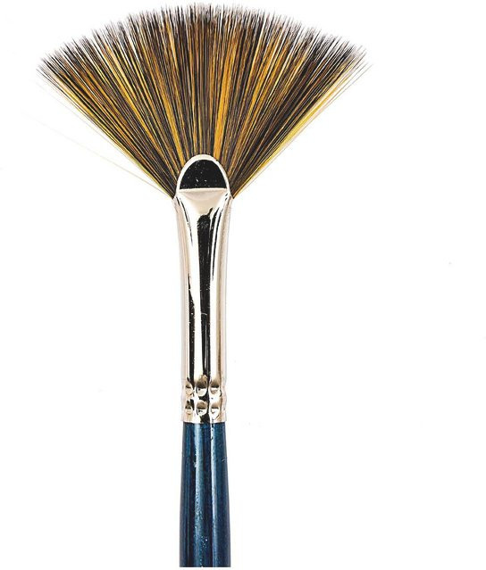 Rico Design Art School Acryl Pinsel Fächer aus Synthetik mit Aluminiumhülse in Blau - Bild 1