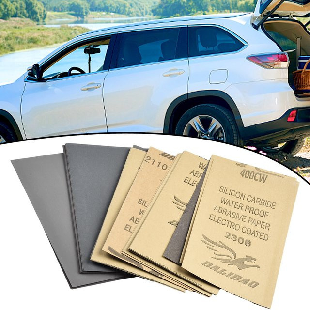 30 Stück Nass-Trocken-Schleifpapier Set aus Siliziumkarbid in Grau für Auto Polieren und Handarbeit - Bild 1
